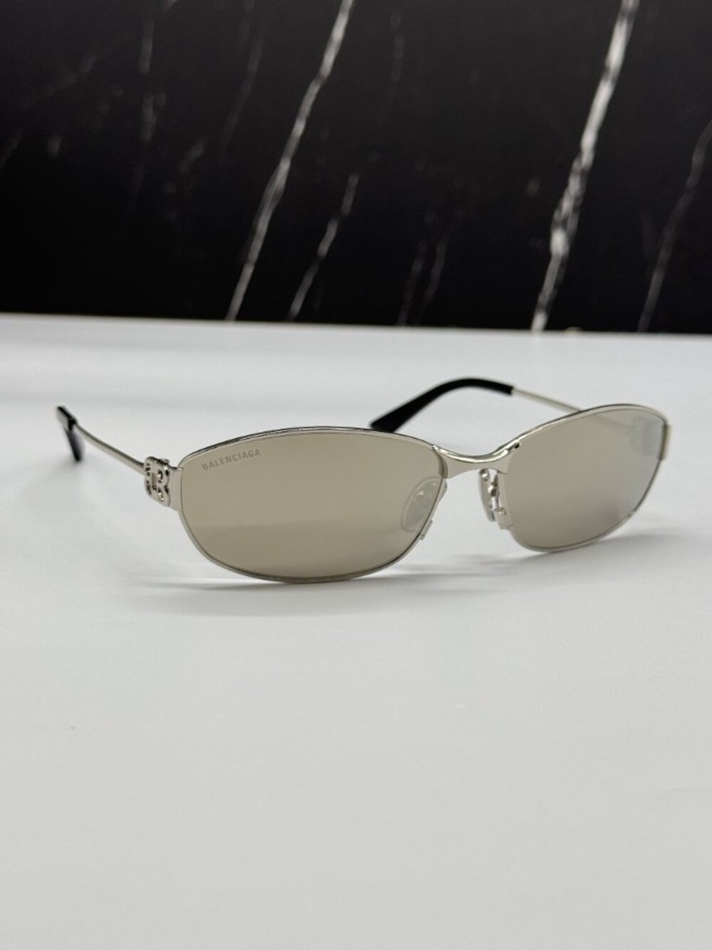 NEW BALENCIAGA BB0336S 006 SILVER WOMEN SUNGLASSES BALENCIAGA EYEWEAR - Picture 5 of 9